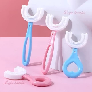 Escova de dentes em forma de U de 360 graus para crianças,  2-6-12 anos, Escova macia em forma de U para crianças em Oferta na Shopee