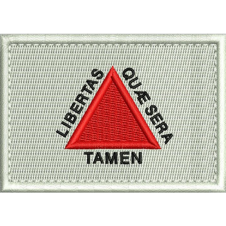 Patch bordado 8x5,5 cm bandeira estado de Minas Gerais oficial com carrapicho, para costurar ou termocolante