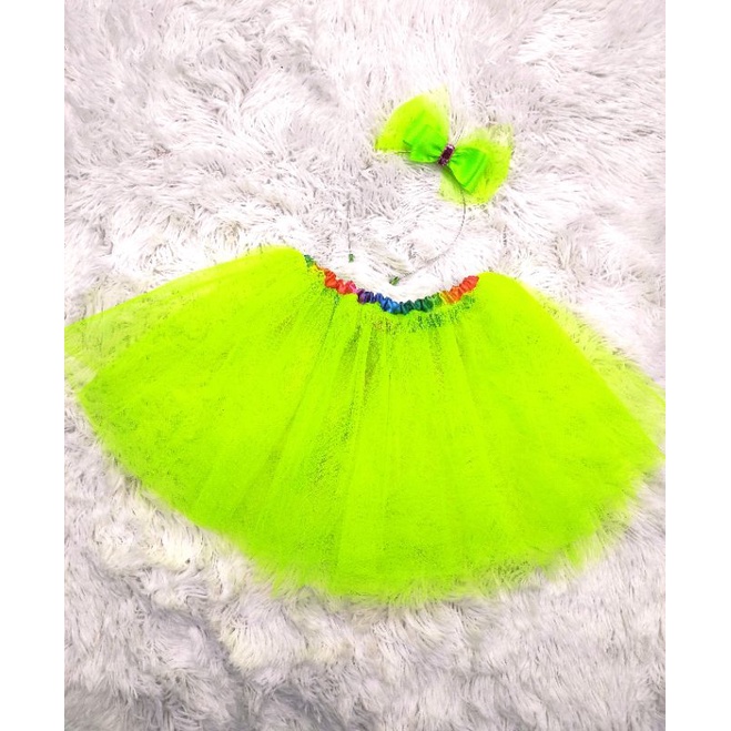 Saia de best sale tule verde neon