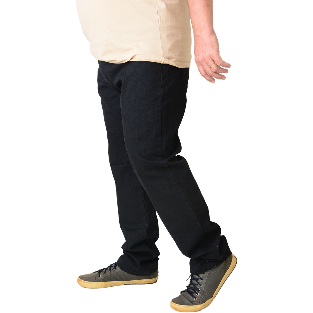 Calça Jeans Masculina Básica Com Elastano Lycra Tradicional Plus Size Reta