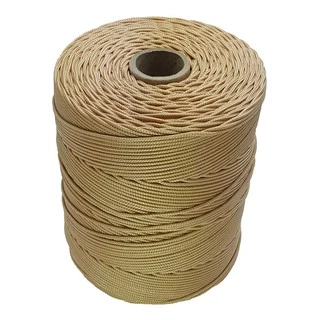 Corda Trançada 2,0mm Champanhe (seda) Cordaville - Rolo Com 448 Metros