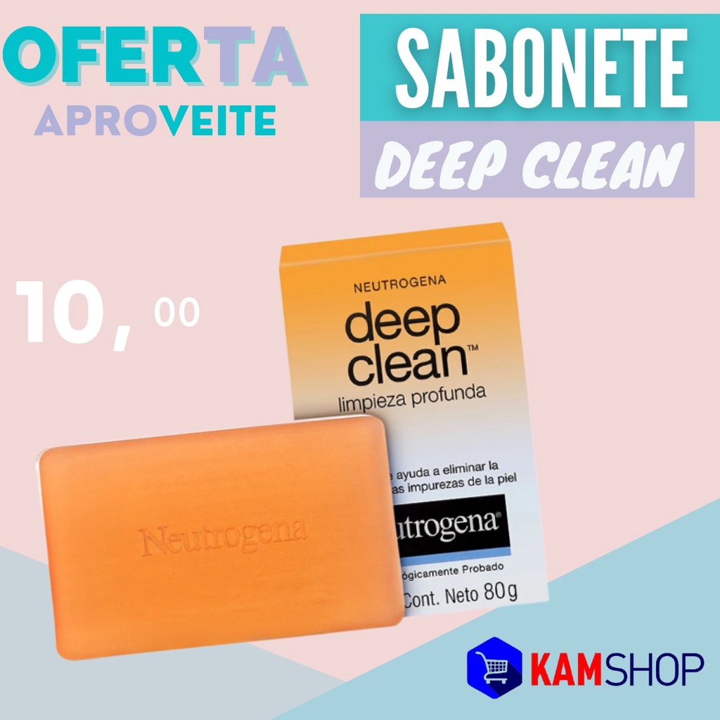 Sabonete para o rosto Facial Neutrogena Deep Clean 80g Limpeza Profunda ...