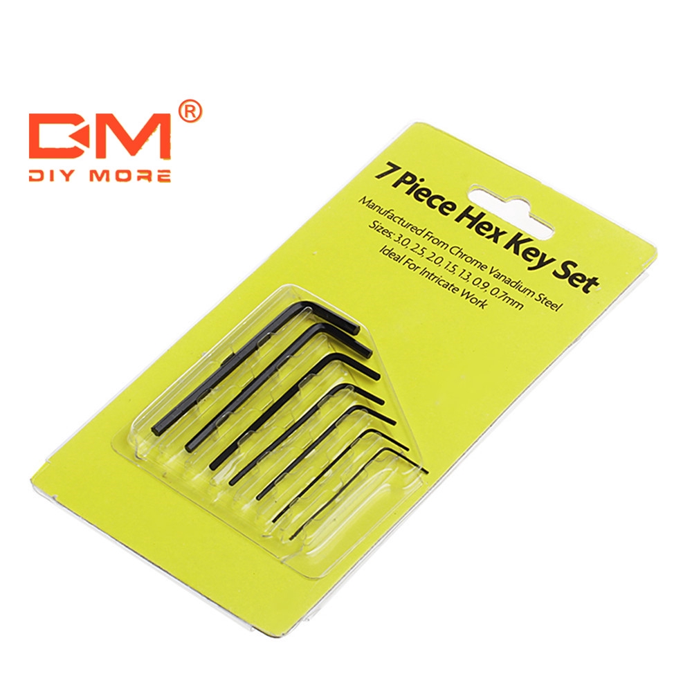 Diymore | 7 Pçs / Set 0.7mm - 3mm Mini Micro Hex Hex Hex Chave Allen ...