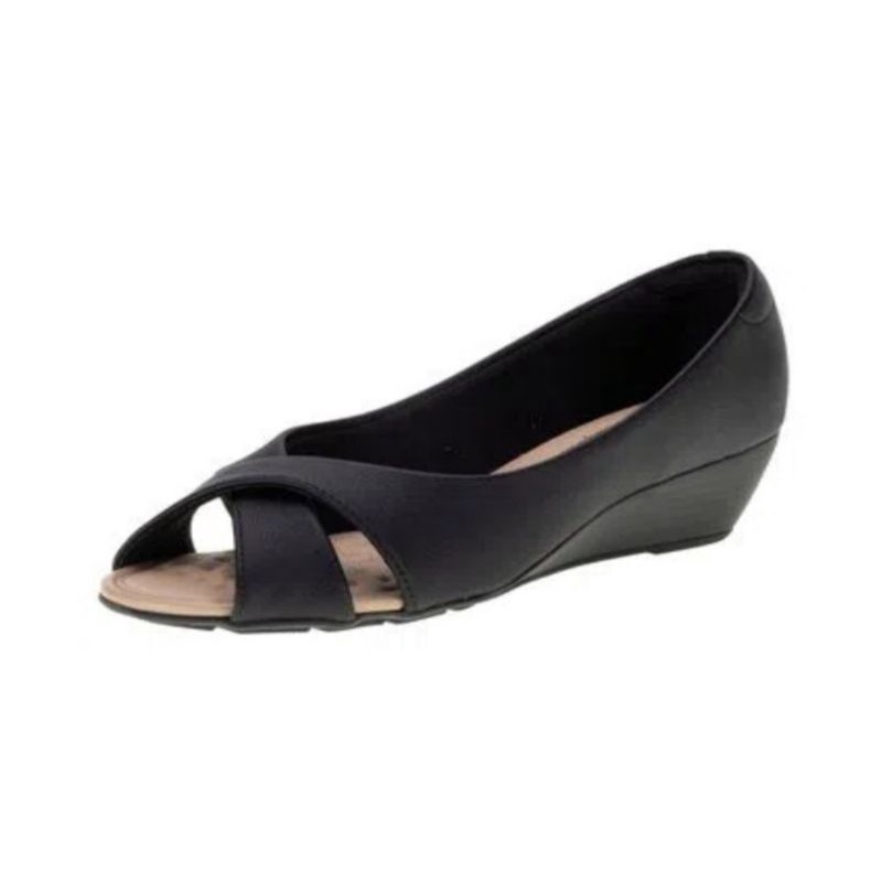 SAPATO PEEP TOE MODARE PRETO 7036-422-24675, Fomato Salto:, Formato Bico:, Material:, Tipo Fechamento:, Tamanho Salto