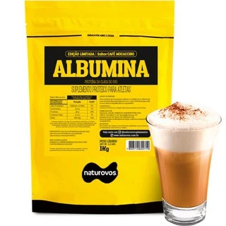 Albumina Pura (80% Proteína) Natural / Sabores - Pacote 1000g - Naturovos (100% Original)