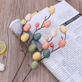 Enfeites De Árvore De Ovo Realistas Para Crianças DIY Artesanato 1 Ramo De Páscoa Decoração De Flores Espuma Decorações 