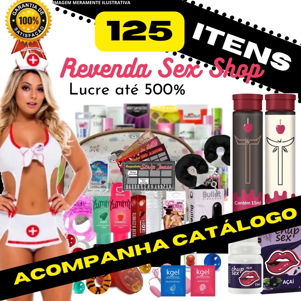 Kit Erótico 125 Itens Sex Shop Atacado Revenda Sexyshop Sexshop - Escorrega o Preço