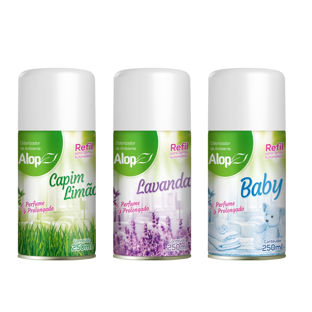 Refil neutralizador Odorizador de Ambiente 250ml Alop escolha seu aroma ...