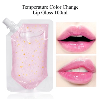 Ibcccndc Gloss Labial Muda De Cor Com Folha De Ouro Hidratante Diy Transparente / Brilho Labial Base Gel 100ml em Oferta na Shopee