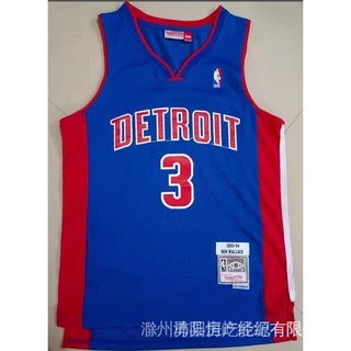 Nba jersey Detroit Pistons No . 3 Wallace Basquete SDxd Azul vHOj