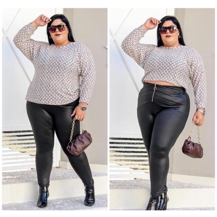 Calça flare store cirre plus size