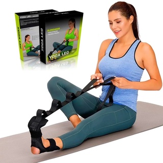 Cinto Para Alongamento Efetivo MBFit Preto Reabilitacao Pernas Yoga
