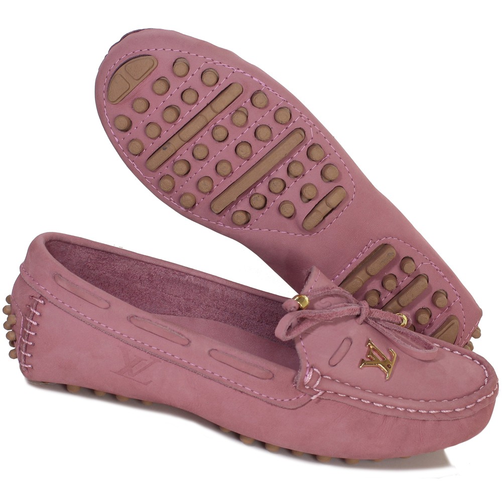 Mocassim Drive Sapatilha Feminina Via Confort Couro Pink