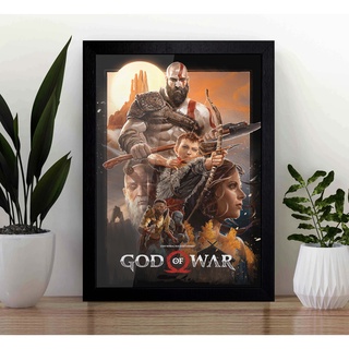 Quadro Decorativo God Of War 1 com Moldura A3