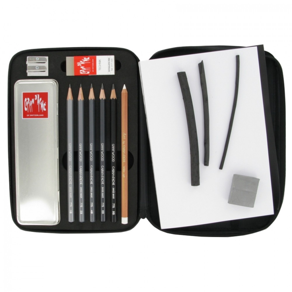 Caran D’Ache Graphite Line Set Da Schizzi Multi-tecnica – 11 Strumenti Artistici In Scatola Metallica