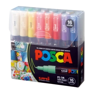 Estojo Caneta Posca Pc-1m 16 Soft Cores Tom Pastel Uni-ball
