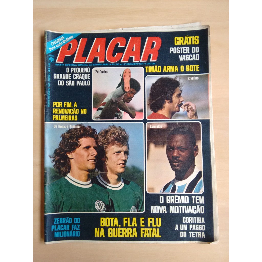 revista futebol placar número 835 - 26 de maio de 1986 com pôster do Santos