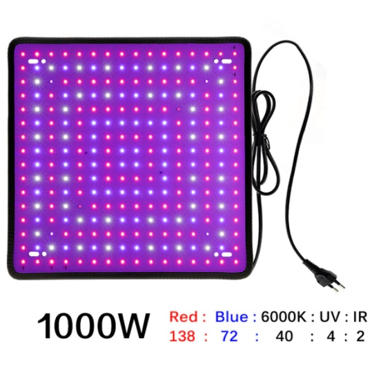 Painel Led Grow 1000w Full Spectrum Modelo Uv Ir Indoor Thc jardinagem ...
