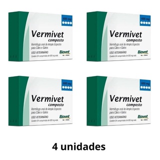KIT 4 - Remédio De Verme De Cachorro E Gatos Vermivet