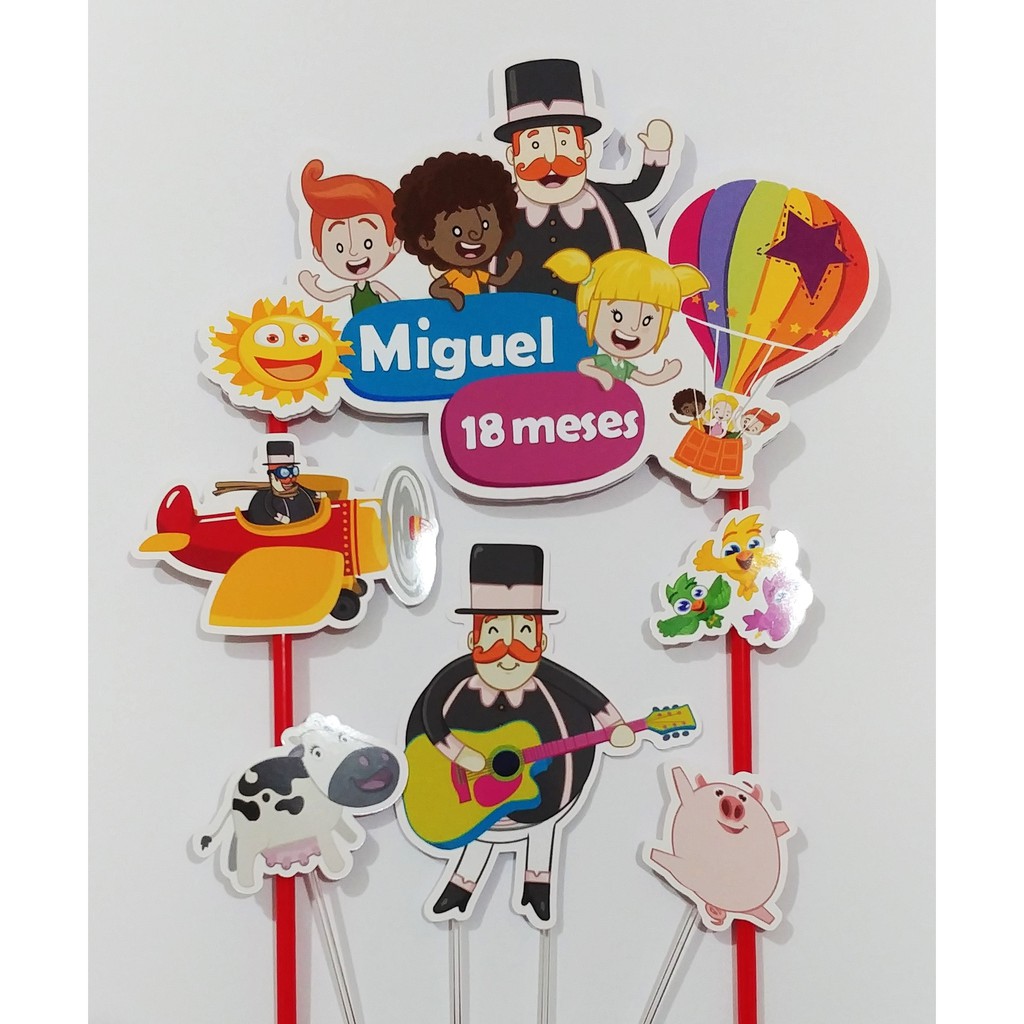 Topo Topper De Bolo Mundo do Bita Personalizado Colado