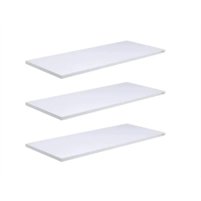 Jogo 3 Prateleiras Lisas Mdf Kit 30x15cm com Suporte Invisivel