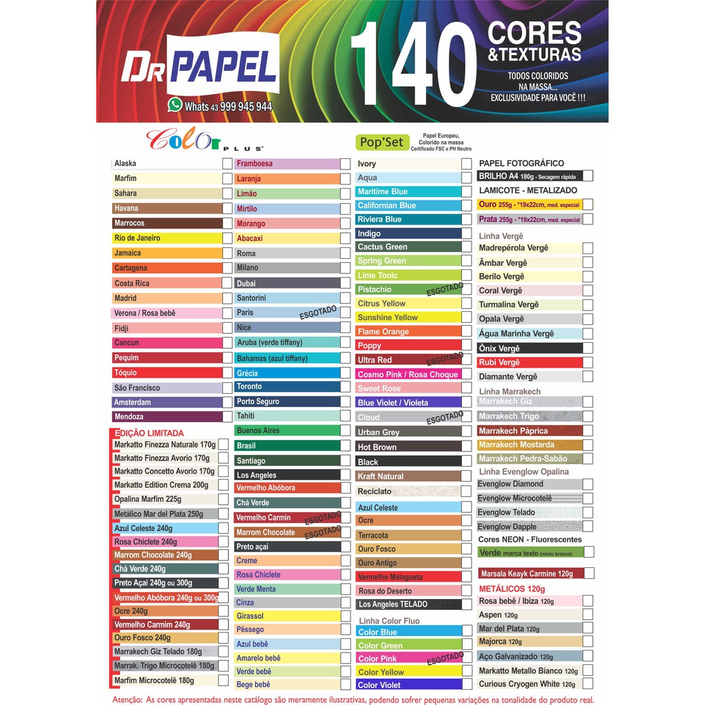 50 Color Plus 180g tamanho A4, Original