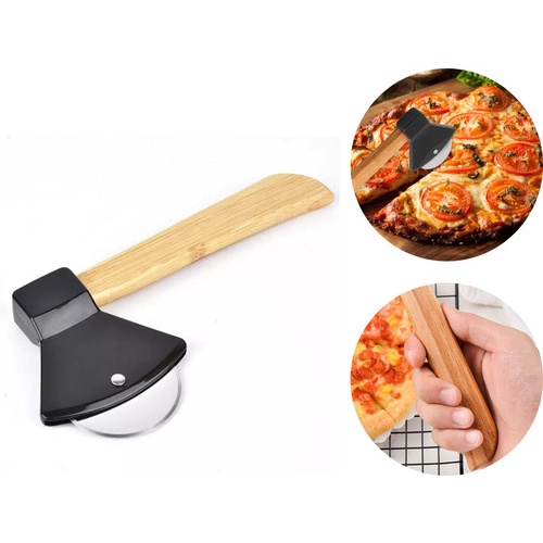 Cortador de Pizza Machado com Cabo de Bambu