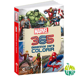 Livro Infantil Heróis Vingadores 365 Desenhos Para Colorir