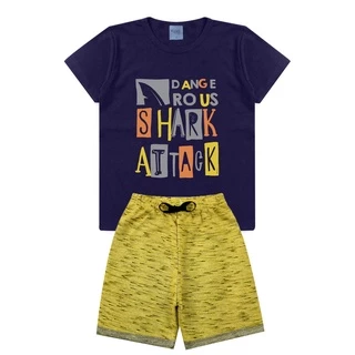 Conjunto Infantil Menino Masculino Camiseta e Bermuda L07