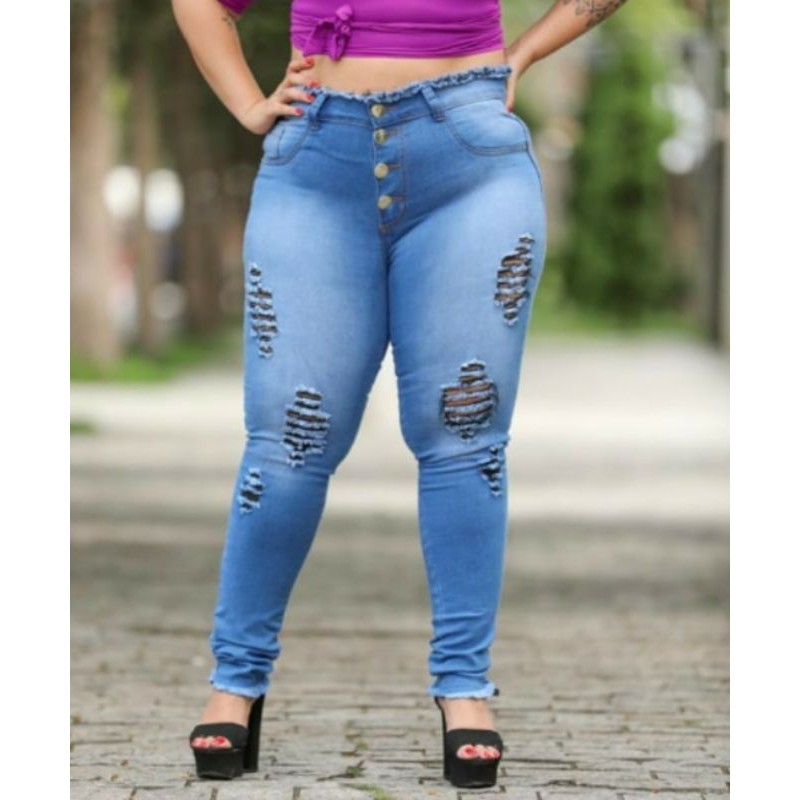 Calça jeans feminina sales tamanho 56