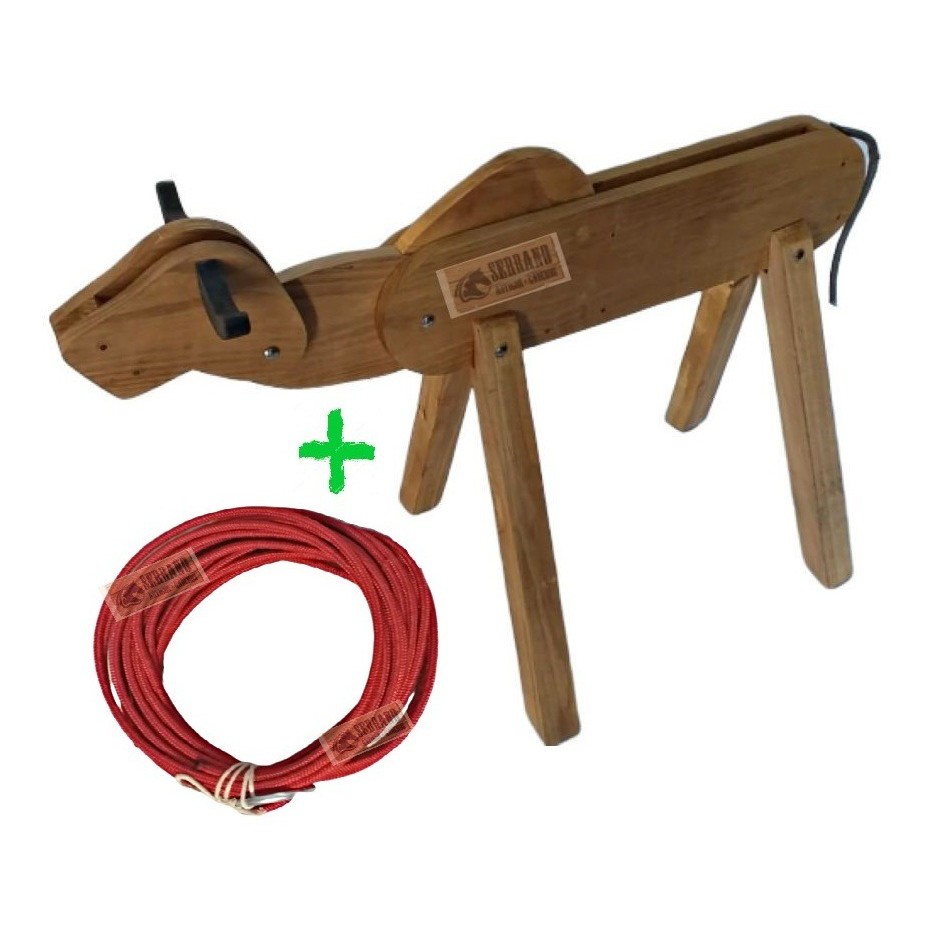 Boizinho Vaca Parada Madeira Para Laçar + Laço Comprido | Shopee Brasil