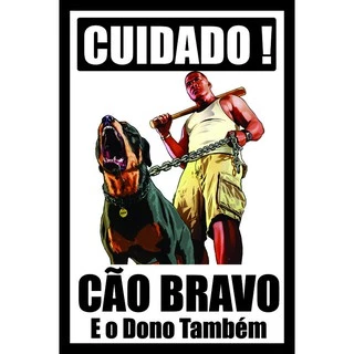 Placa Cuidado Cão Bravo Rottweiler e o Dono Também Tamanho 20 x 30 cm modelo 10 - Fabricação Própria