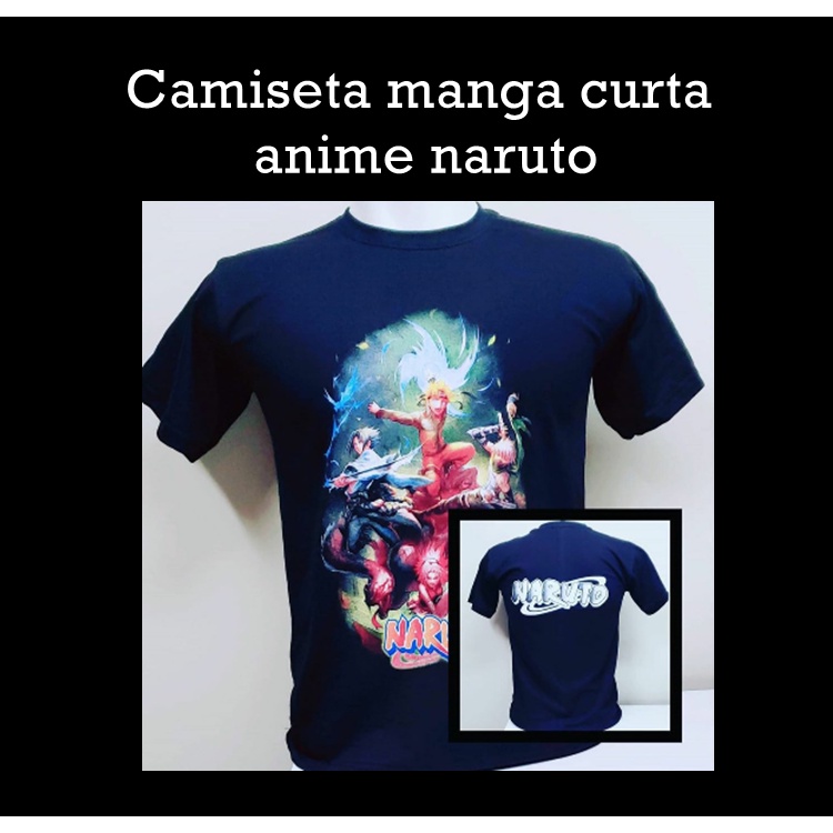 Camiseta masculina Sasuke azul, Naruto