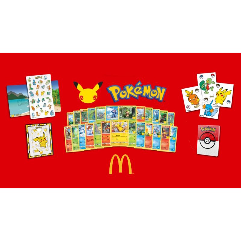 Coleção Completa Cartas Pokémon Mc Donalds 25 anos - 25 cartas comuns