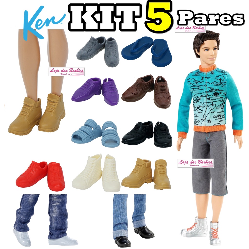 Kit Roupas e Sapatos para Barbie e Boneco Ken Namorado da Barbie no Shoptime