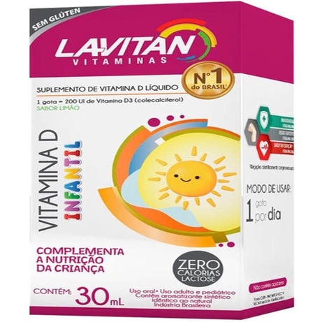 Lavitan Vitamina D Infantil 30ml Gotas Sabor Limão | Shopee Brasil