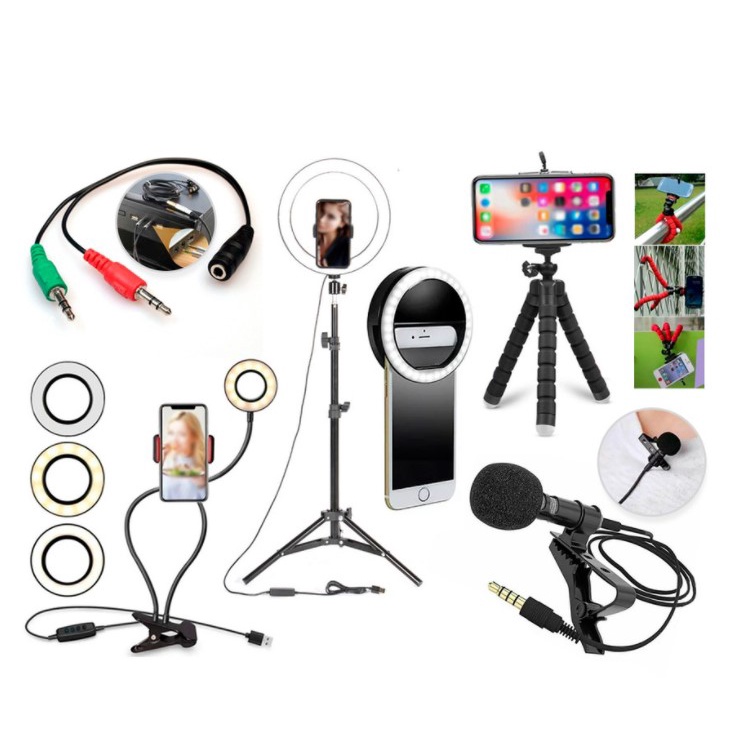Kit Blogueira Youtuber Tiktok Profissional Com 6 Peças