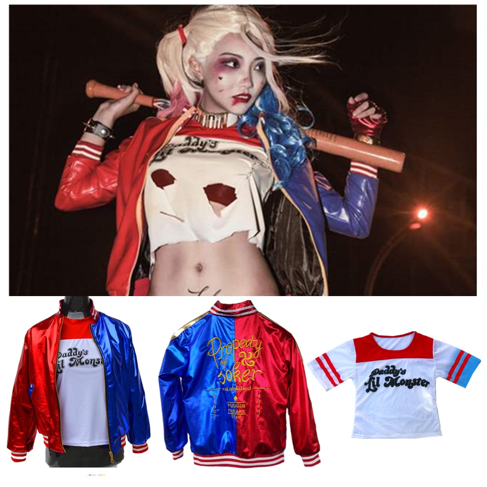 Fantasia Arlequina Adulta Clothing Joker Birds of Prey Girls Harleen  Quinzel Custume Jacket Suicide Squad Dread Party Cool Set