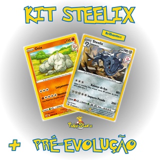 2 Cartas Pokemon Kit de Evoluções Steelix Onix Diversos Modelos Pronta  Entrega