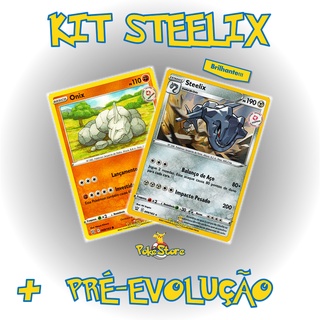 2 Cartas Pokemon Kit de Evoluções Steelix Onix Diversos Modelos Pronta  Entrega, onix pokémon evolução 