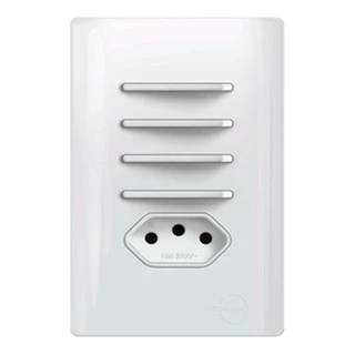 Interruptor 4 Teclas Simples com 1 Tomada de 20A Total White Dicompel Novara