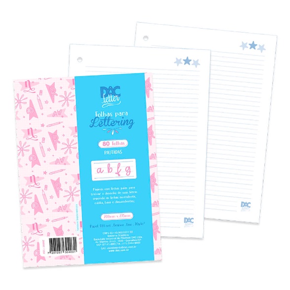 Refil de Folhas DAC Letter Lettering com 80 unid Pautadas | Shopee Brasil