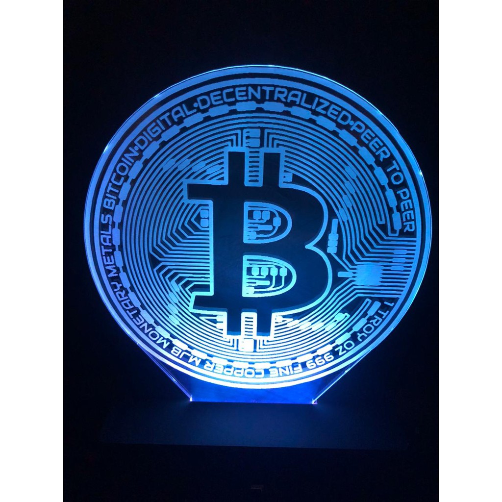 Luminária Led 3D, BitCoin, CriptoMoeda, 16 cores, Top, Abajur, Nerd,  Dinheiro, $$ | Shopee Brasil