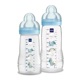 Kit 2 Mamadeiras Easy Active 270/330ml 2m+ Azul - MAM em Oferta na Shopee