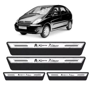 Soleira Protetor Porta Platinum Citroen Xsara Picasso 01 2002 2003 2004 2005 2006 2007 2008 2009 2010 2011 2012 - Prata Envio Rápido