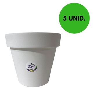 Kit 5 Vasos Bari Eco De Plástico 4 Cores P/ Decoração 20x17
