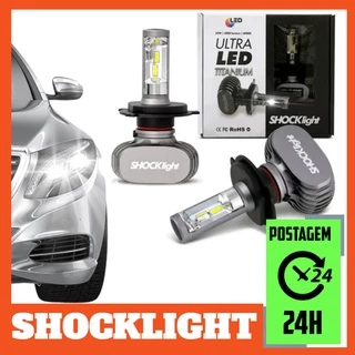 Par De Lampada Para Farol De Carro Ultraled 6000k 12v 50w 10.000 Lumem Lm - Shocklight em Oferta na Shopee