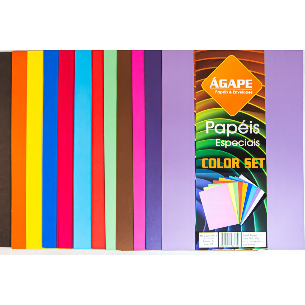 Papel Color Set 120g A4 Sortidos Kit Com 1000 Folhas Shopee Brasil 3018