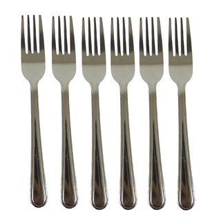 Kit 6 Garfo Talher Prateado Inox 18 CM