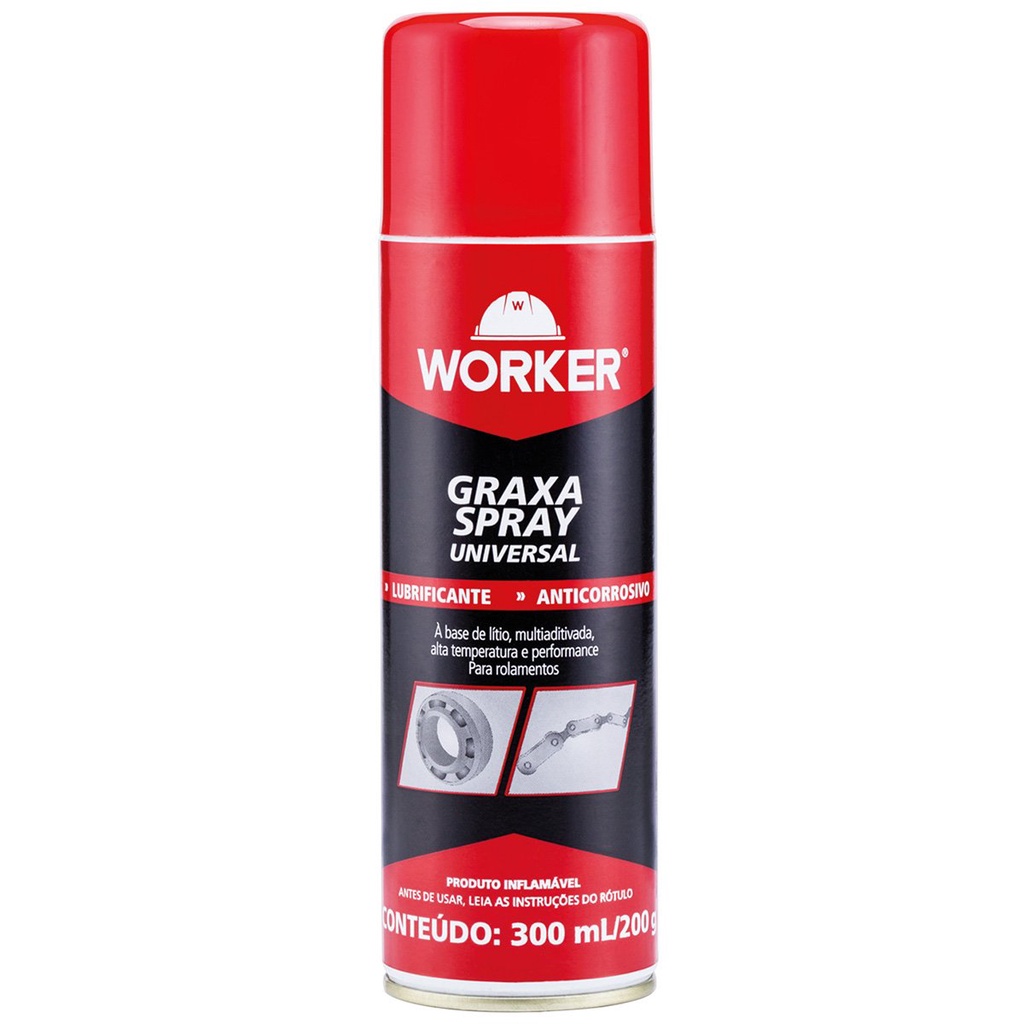 Graxa Spray Universal Lubrificante Anticorrosivo Worker 300ml 200g